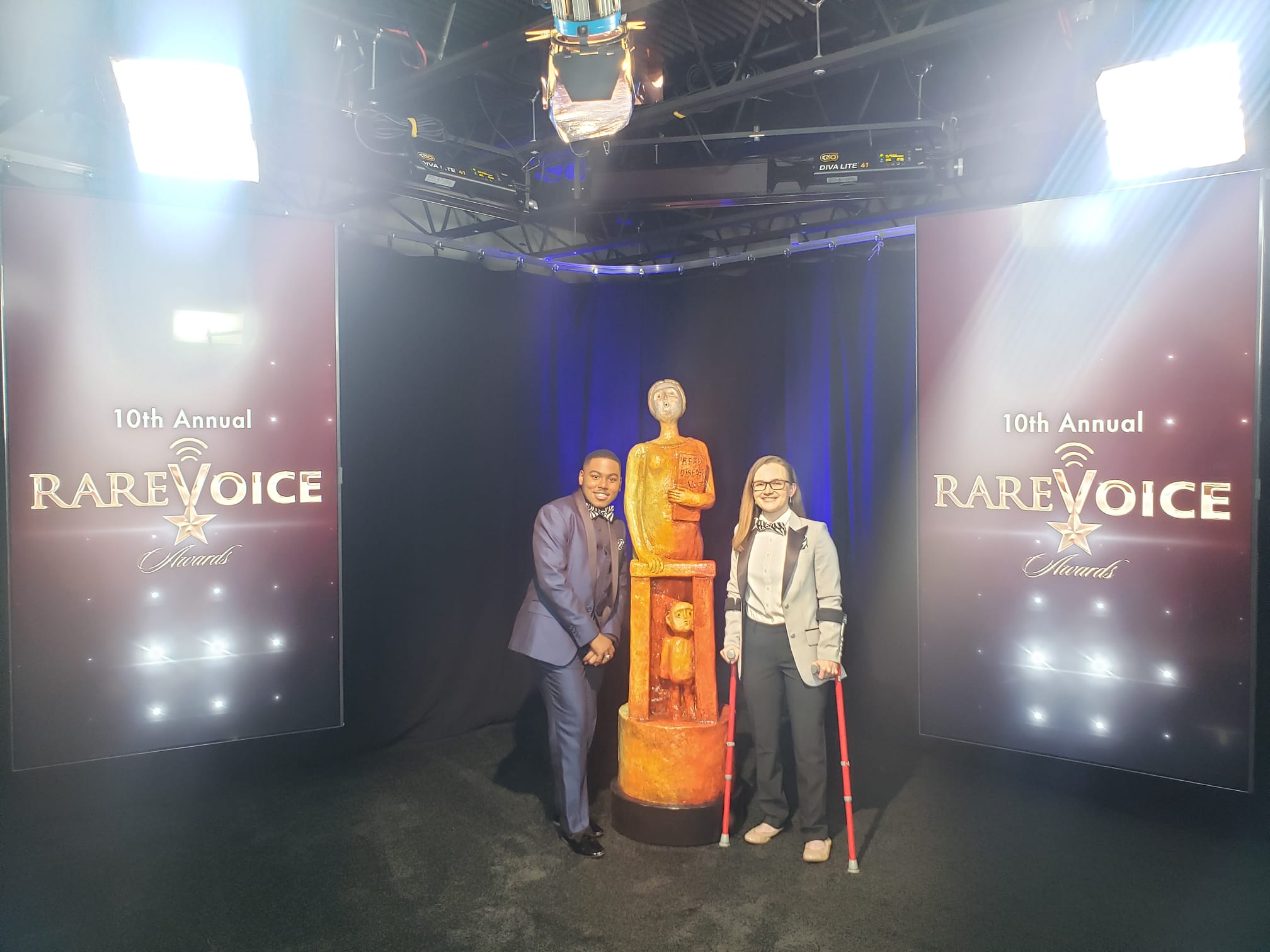 Abbey Hauser co-hosting the 2021 RareVoice Awards with Andre Marcel Harris