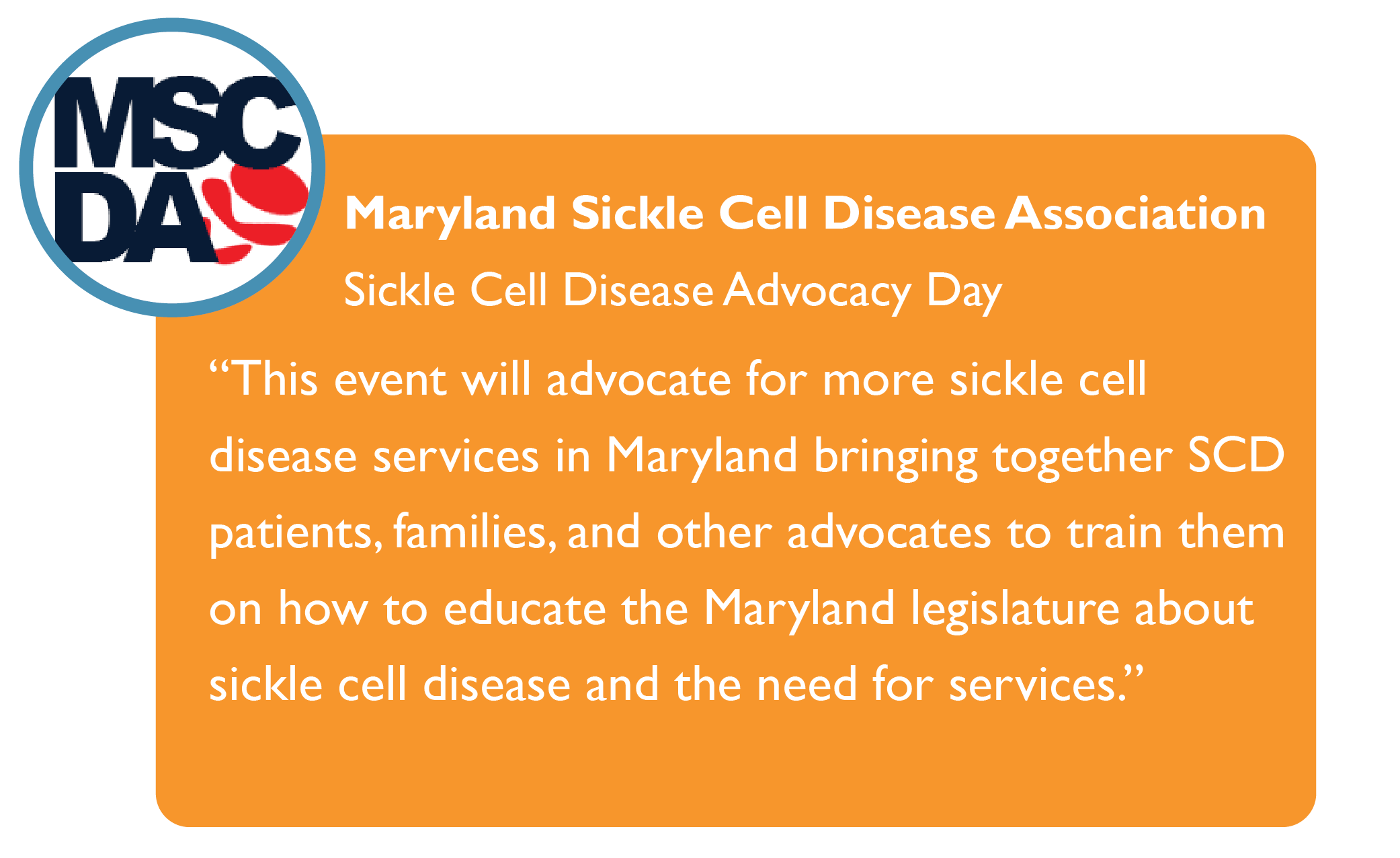 Maryland Sickle Cell Disease Association Quote