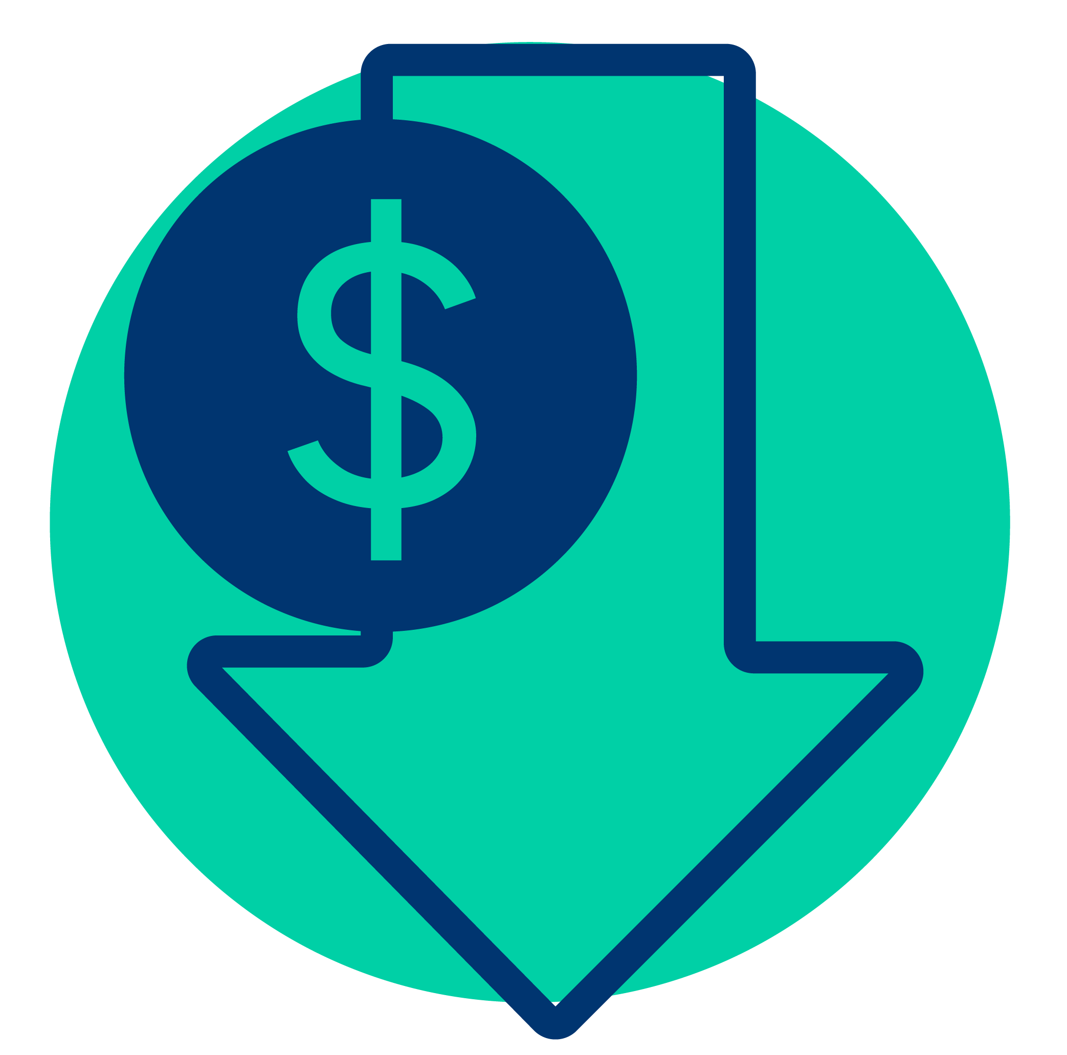 Dollar Sign with Downward Arrow Icon