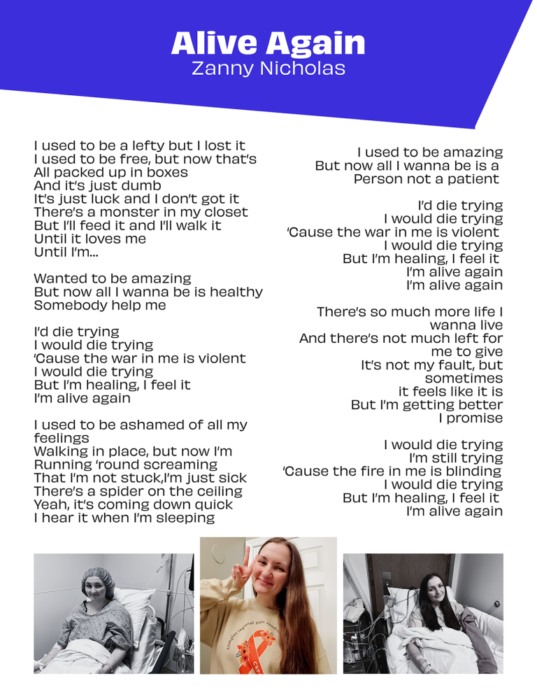Zanny Nicholas Alive Again song lyrics